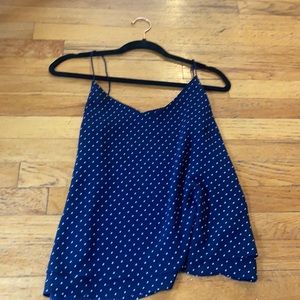 Navy Blue and white polka dot tank top